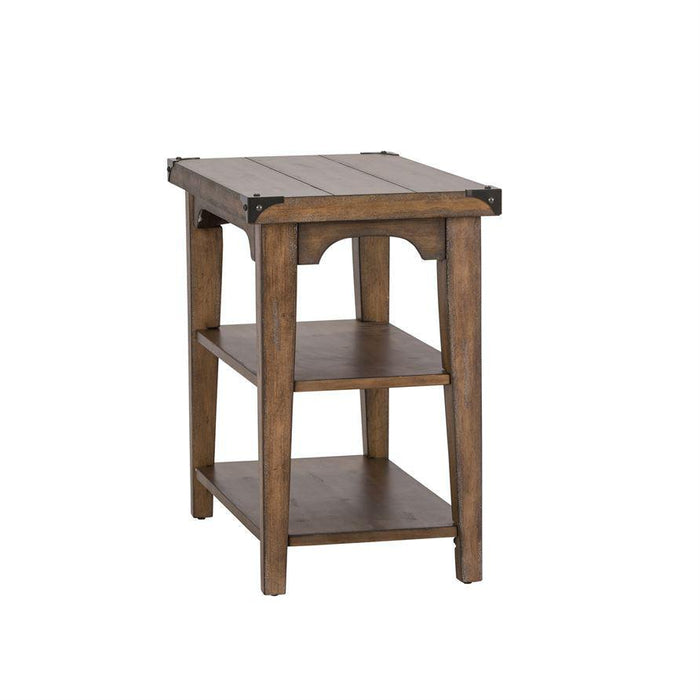 Liberty Aspen Skies Chair Side Table in Weathered Brown - Roberts Furniture & Mattress (Yorktown, VA)