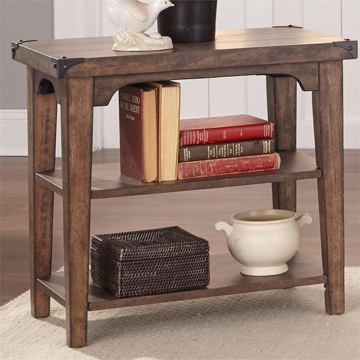 Liberty Aspen Skies Chair Side Table in Weathered Brown - Roberts Furniture & Mattress (Yorktown, VA)