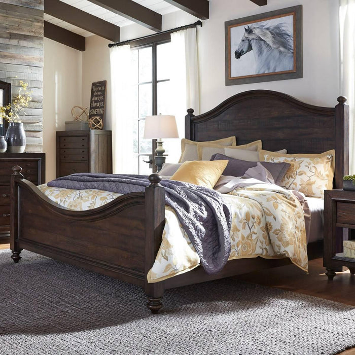 Liberty Catawba Hills King Poster Bed in Peppercorn 816-BR-KPS