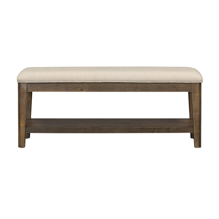 Liberty Furniture Artisan Prairie Upholstered Bench (RTA) in Aged Oak - Roberts Furniture & Mattress (Yorktown, VA)