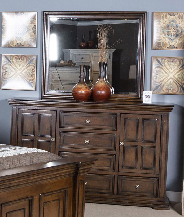 Liberty Furniture Big Valley Mirror in Brownstone