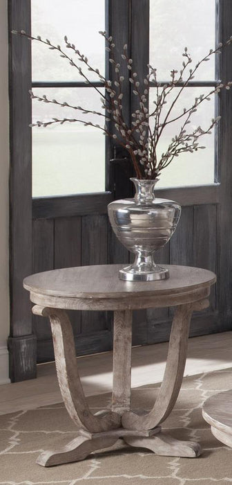 Liberty Furniture Greystone Mill End Table in Stone White - Roberts Furniture & Mattress (Yorktown, VA)