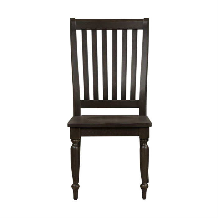 Liberty Furniture Harvest Home Slat Back Side Chair (RTA) in Chalkboard (Set of 2) - Roberts Furniture & Mattress (Yorktown, VA)