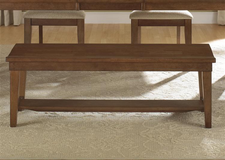 Liberty Furniture Hearthstone Bench in Rustic Oak - Roberts Furniture & Mattress (Yorktown, VA)