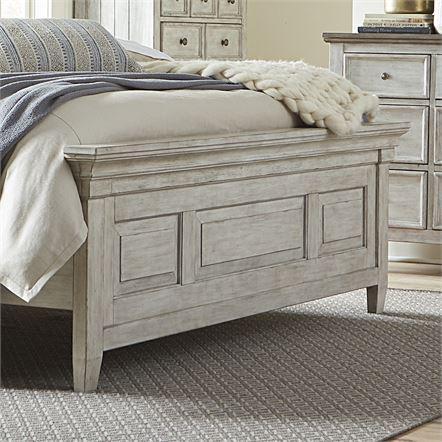 Liberty Furniture Heartland King Panel Bed in Antique White - Roberts Furniture & Mattress (Yorktown, VA)