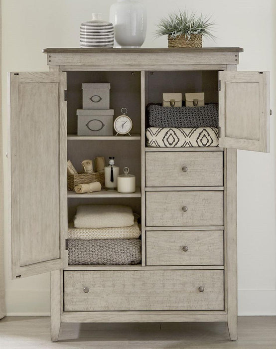 Liberty Furniture Ivy Hollow Door Chest in Weathered Linen - Roberts Furniture & Mattress (Yorktown, VA)