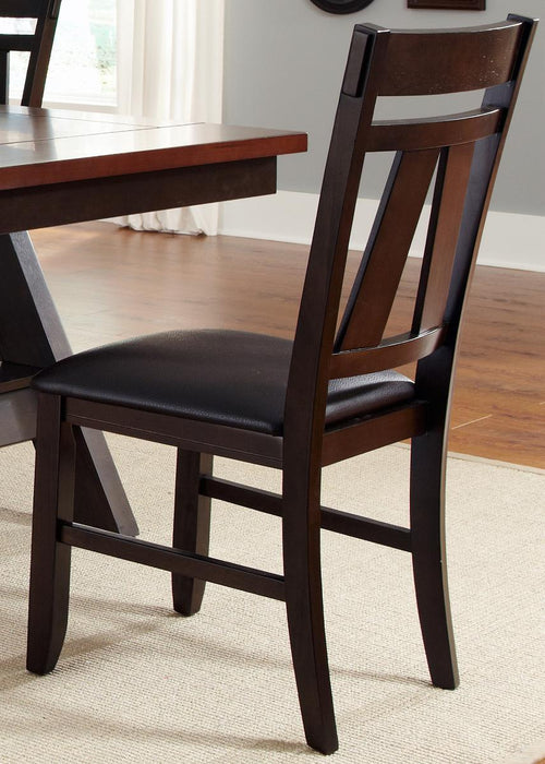 Liberty Furniture Lawson Splat Back Side Chair (Set of 2) in Light/Dark Expresso - Roberts Furniture & Mattress (Yorktown, VA)