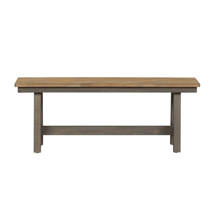 Liberty Furniture Lindsey Farm Backless Bench (RTA) in Gray and Sandstone - Roberts Furniture & Mattress (Yorktown, VA)