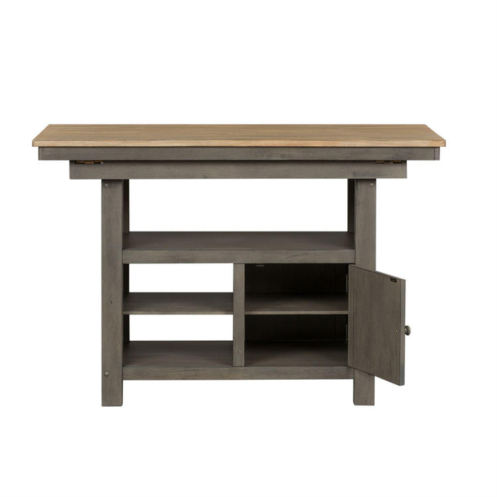 Liberty Furniture Lindsey Farm Kitchen Island in Gray and Sandstone