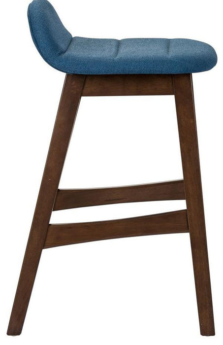 Liberty Furniture Space Saver Barstool30 (Blue) in Satin Walnut (Set of 2) - Roberts Furniture & Mattress (Yorktown, VA)