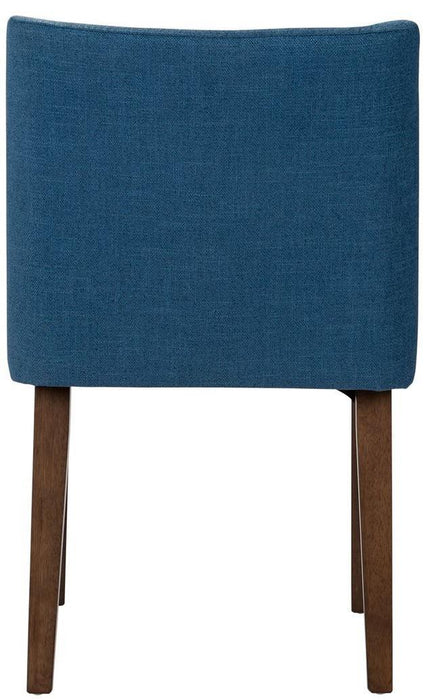 Liberty Furniture Space Saver Nido Chair (Blue) in Satin Walnut (Set of 2)