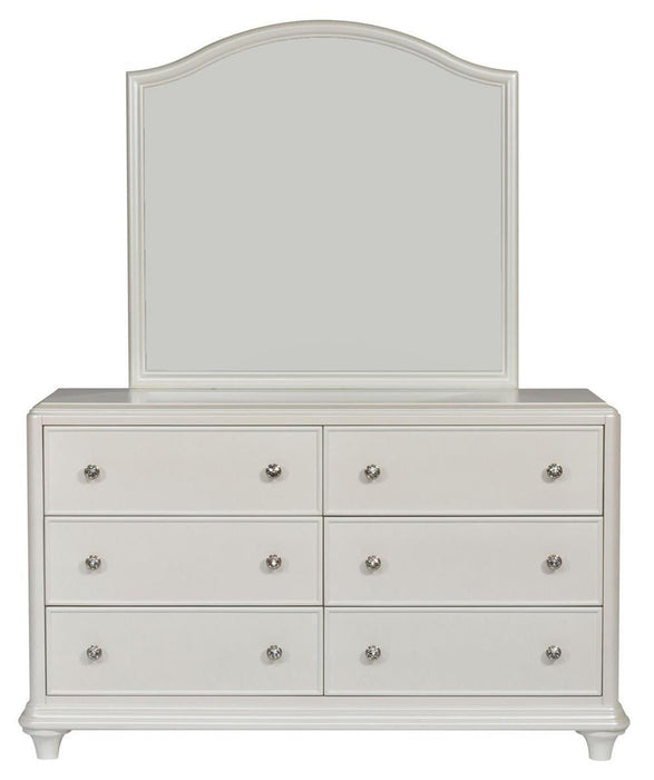 Liberty Furniture Stardust Mirror in Iridescent White - Roberts Furniture & Mattress (Yorktown, VA)