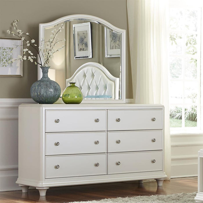 Liberty Furniture Stardust Mirror in Iridescent White - Roberts Furniture & Mattress (Yorktown, VA)