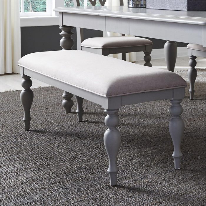 Liberty Furniture Summer House Bench (RTA) in Dove Grey - Roberts Furniture & Mattress (Yorktown, VA)