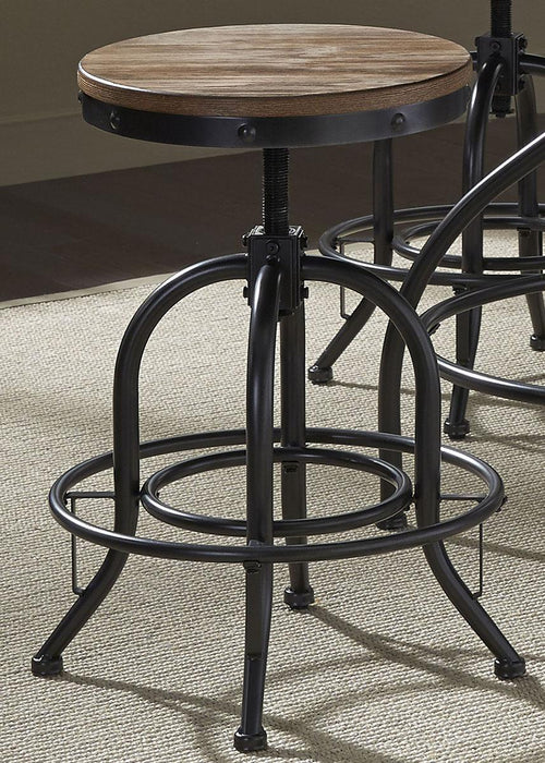 Liberty Furniture Vintage Dining Series Bar Stool in Weathered Gray with Black (Set of 2)