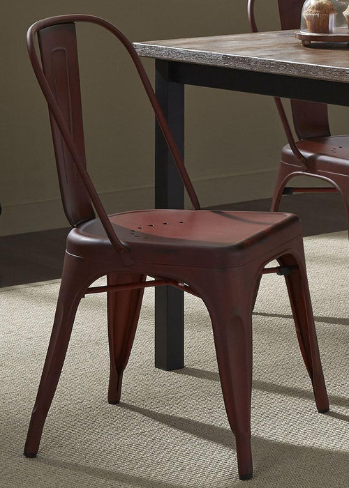 Liberty Furniture Vintage Dining Series Bow Back Dining Side Chair in Red (Set of 2) - Roberts Furniture & Mattress (Yorktown, VA)