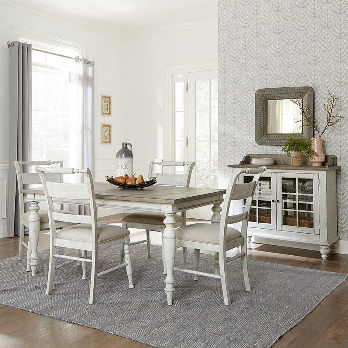 Liberty Furniture Whitney Slat Back Side Chair (Set of 2) in Weathered Gray - Roberts Furniture & Mattress (Yorktown, VA)