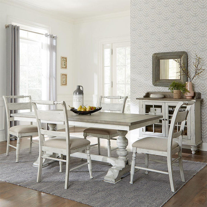 Liberty Furniture Whitney Slat Back Side Chair (Set of 2) in Weathered Gray - Roberts Furniture & Mattress (Yorktown, VA)