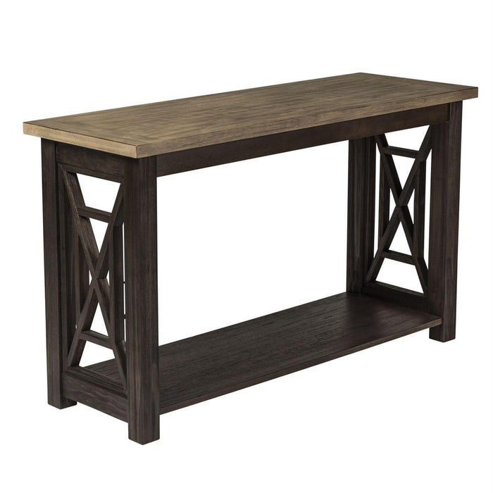 Liberty Heatherbrook Sofa Table in Charcoal and Ash - Roberts Furniture & Mattress (Yorktown, VA)