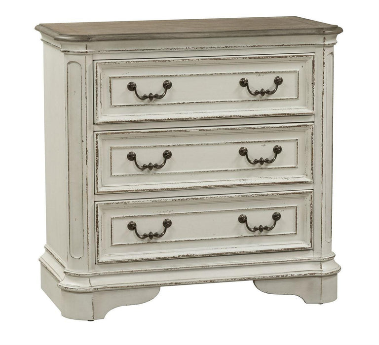 Liberty Magnolia Manor 3 Drawer Bedside Chest in Antique White SHIP TIME IS 4 WEEKS - Roberts Furniture & Mattress (Yorktown, VA)