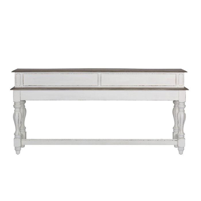 Liberty Magnolia Manor Console Bar Table in Antique White