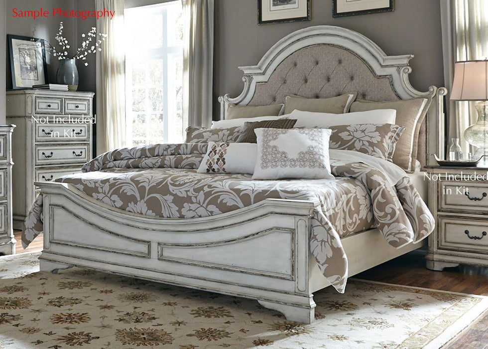 Liberty Magnolia Manor King Upholstered Bed in Antique White