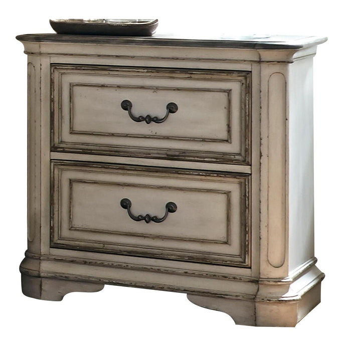 Liberty Magnolia Manor Two Drawer Nightstand in Antique White - Roberts Furniture & Mattress (Yorktown, VA)