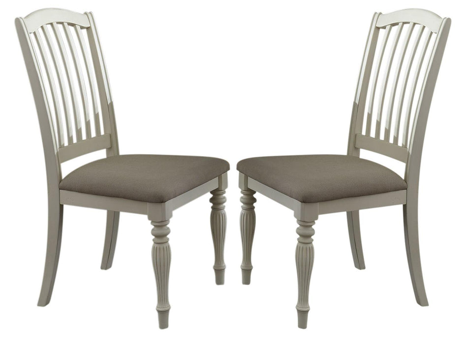 Liberty Furniture Cumberland Creek Slat Back Side Chair in Nutmeg/White (Set of 2) - Roberts Furniture & Mattress (Yorktown, VA)