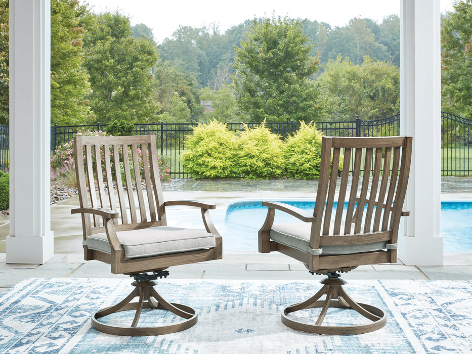 Rainier Ranch Outdoor Swivel Chair with Cushion (Set of 2)