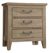 Vaughan-Bassett Passageways Deep Sand 3 Drawers Nightstand in Medium Brown image