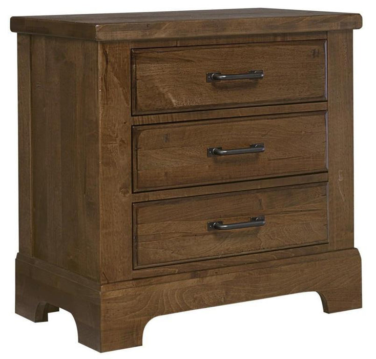 Vaughan-Bassett Cool Rustic 3 Drawer Nightstand in Amber image