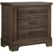 Vaughan-Bassett Cool Rustic 3 Drawer Nightstand in Mink image