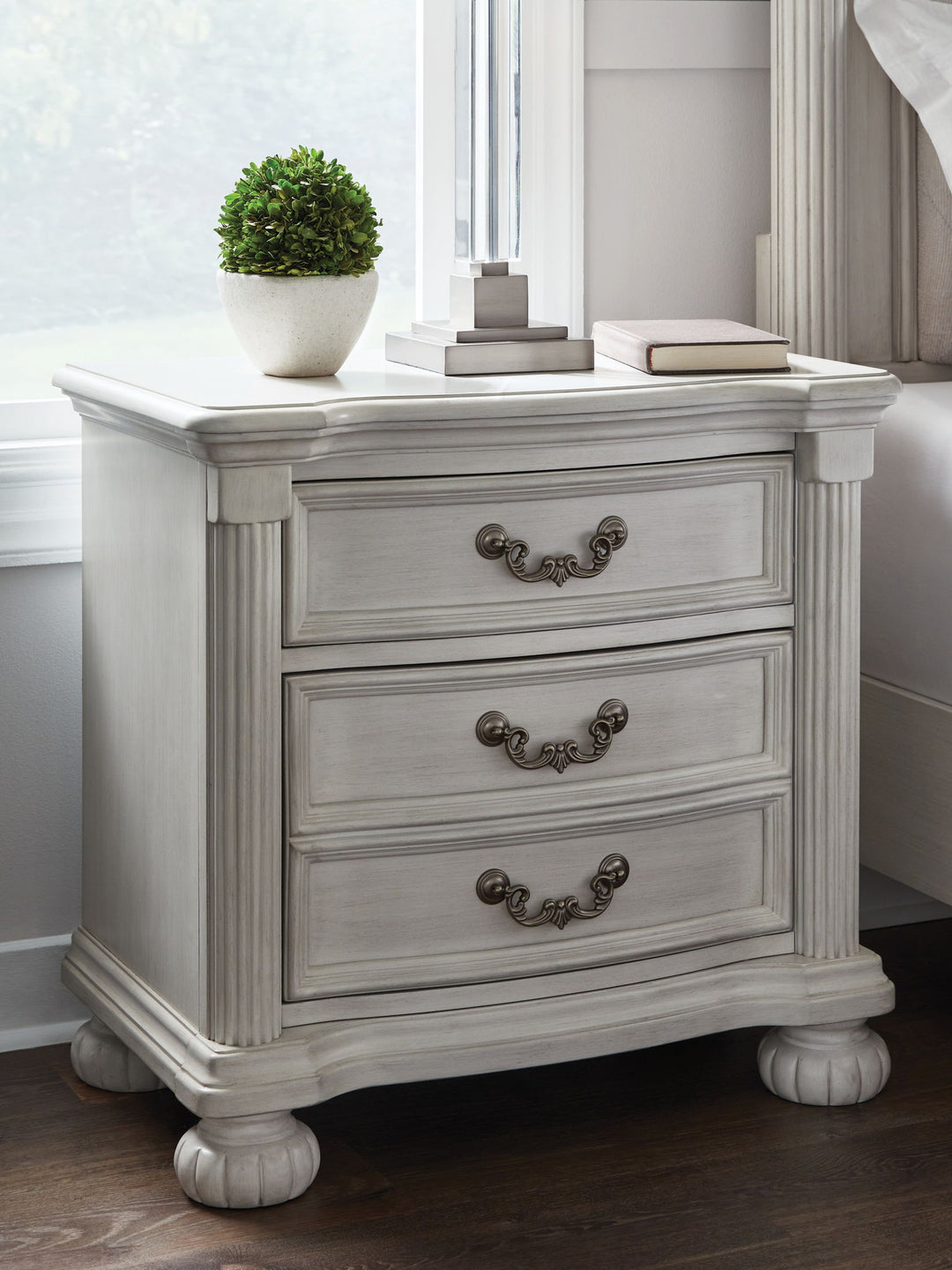 Montelaine - Three Drawer Night Stand - Antique White
