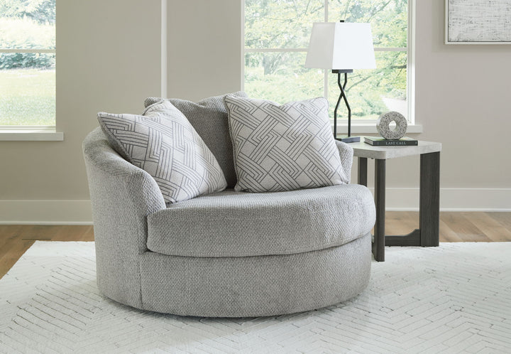 Casselbury - Oversized Swivel Accent Chair - Cement