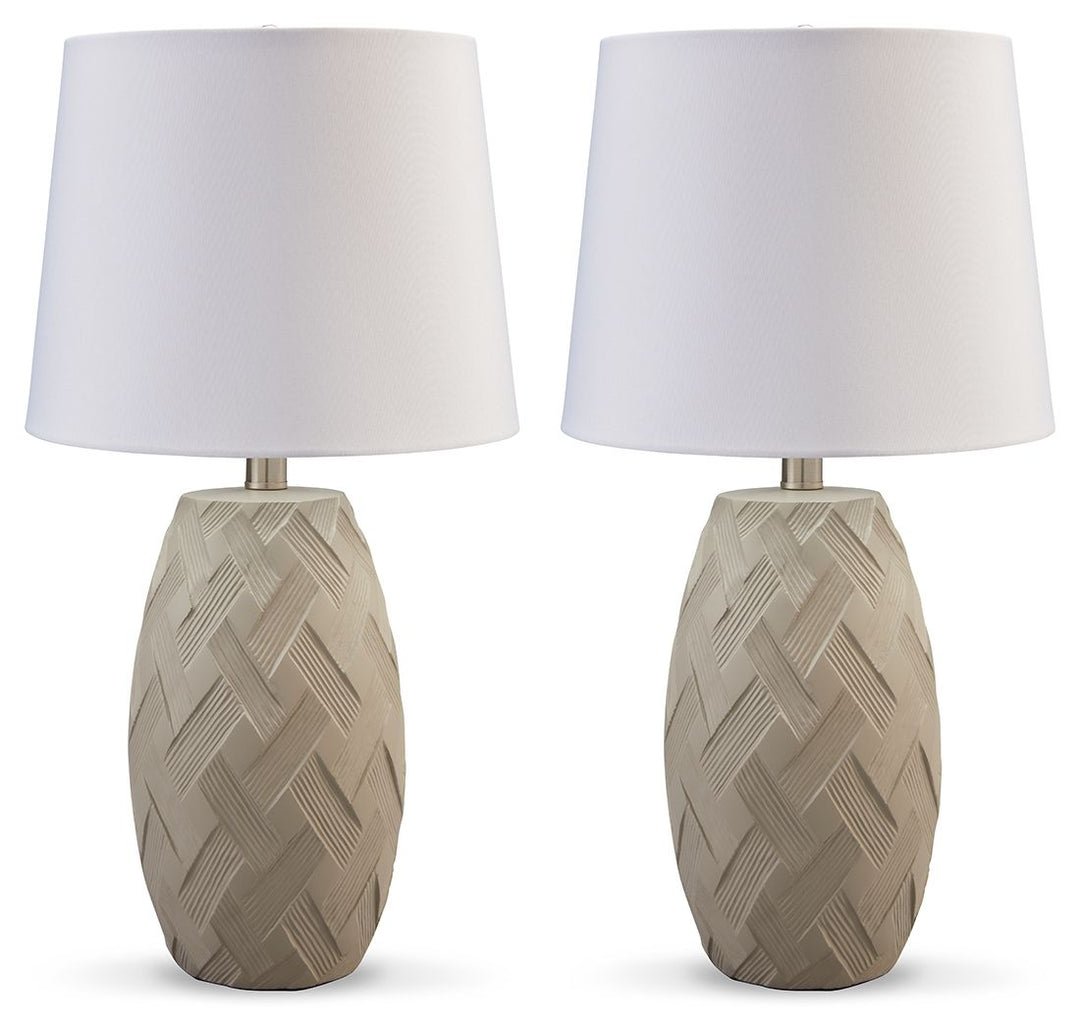 Tamner - Poly Table Lamp (Set of 2) - Taupe