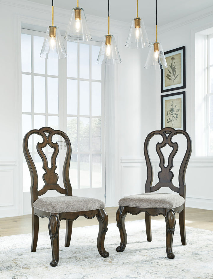 Maylee - Dining Upholstered Side Chair (Set of 2) - Dark Brown