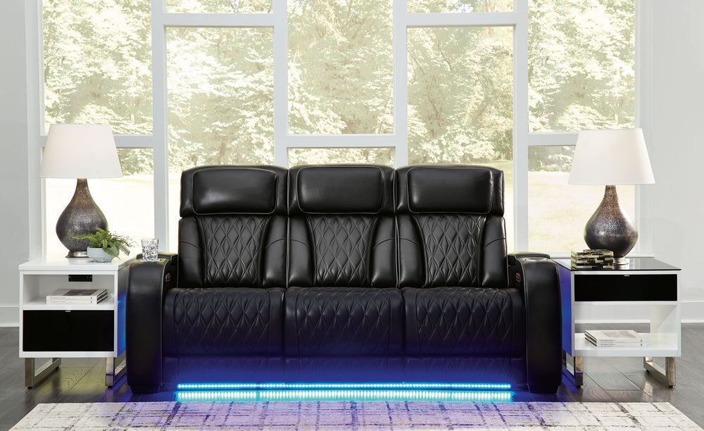 Boyington - 2 Pc. - Power Reclining Sofa And Loveseat - Black - Roberts Furniture & Mattress (Yorktown, VA)