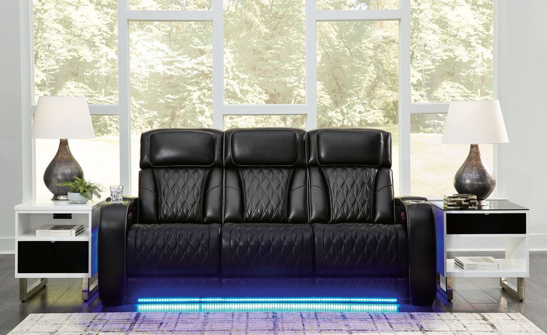 Boyington - 2 Pc. - Power Reclining Sofa And Loveseat - Black - Roberts Furniture & Mattress (Yorktown, VA)