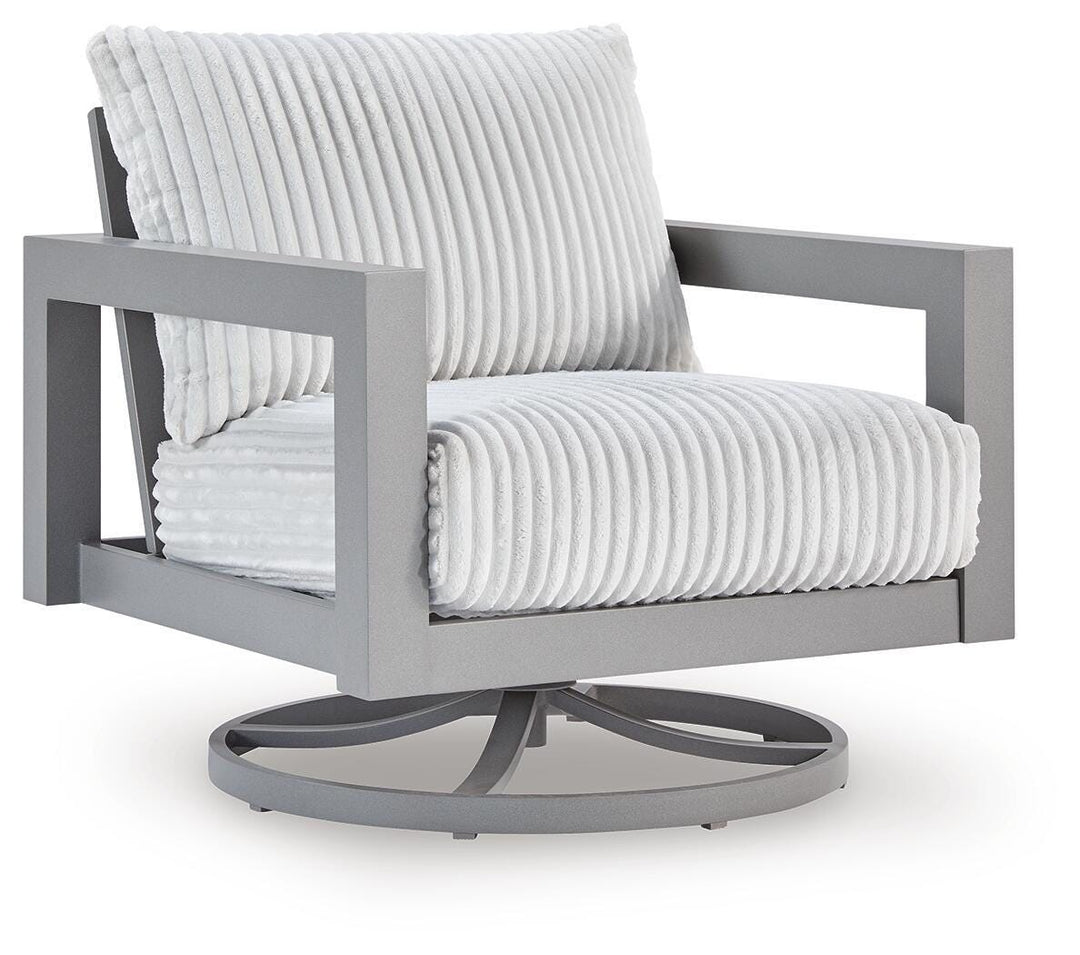 Hurley Park - Swivel Chair With Cushion - Gray - Roberts Furniture & Mattress (Yorktown, VA)