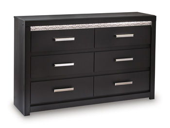 Shoralli - Six Drawer Dresser - Black - Roberts Furniture & Mattress (Yorktown, VA)