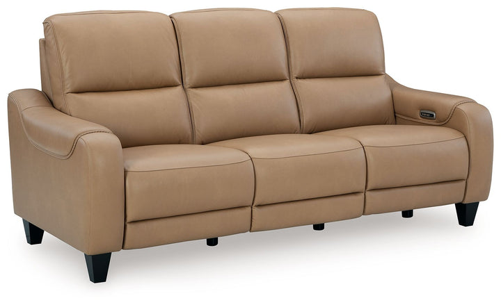 Mosswell - Power Reclining Sofa With Adj Headrest - Toffee - Roberts Furniture & Mattress (Yorktown, VA)
