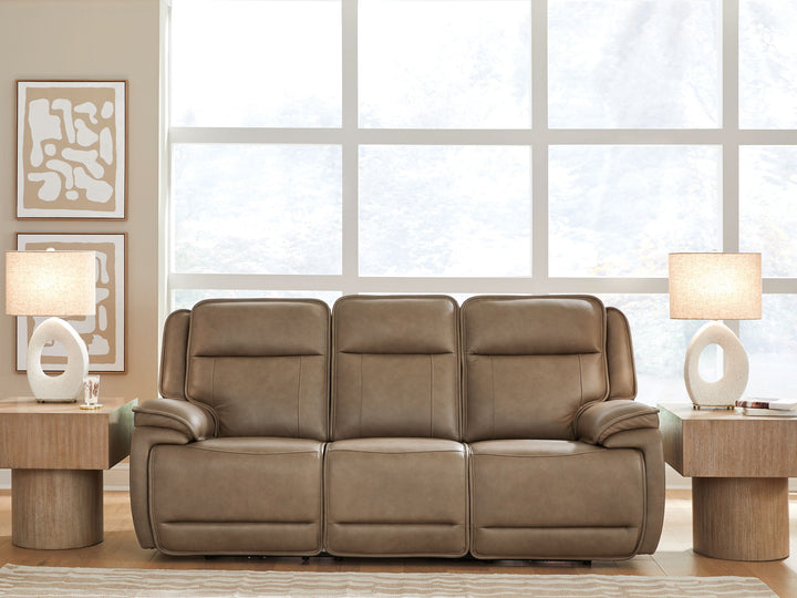 Glencroft - Power Reclining Sofa With Adjustable Headrest - Sahara