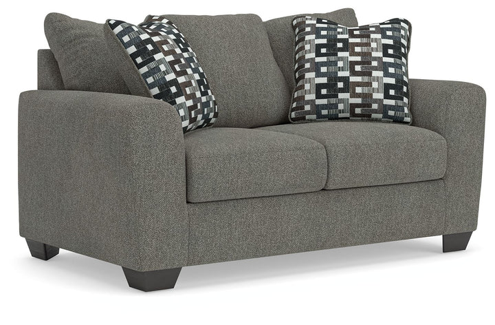 Triston-Peaks - Loveseat - Suede - Roberts Furniture & Mattress (Yorktown, VA)