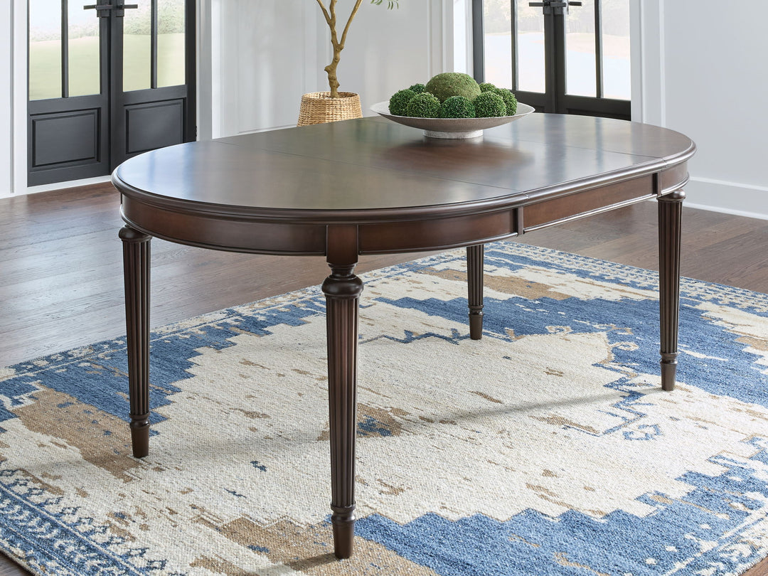 Lavinton - 8 Pc. - Dining Room Extension Table, 6 Side Chairs, Server - Brown - Roberts Furniture & Mattress (Yorktown, VA)
