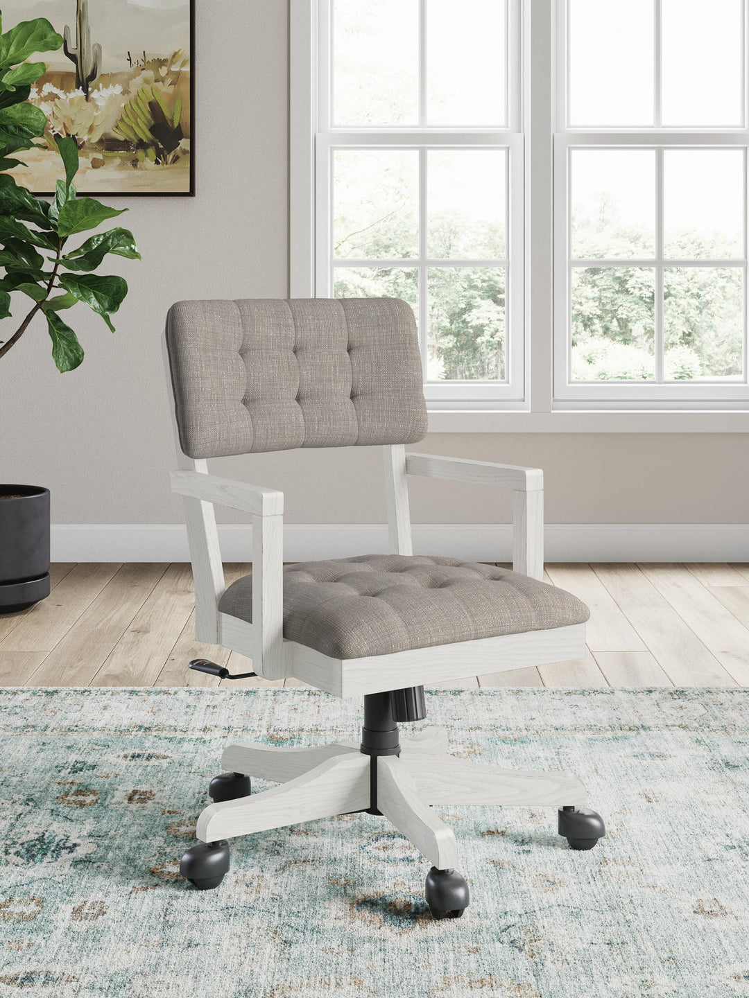Robbinsdale - Home Office Desk Chair - Antique White - Roberts Furniture & Mattress (Yorktown, VA)