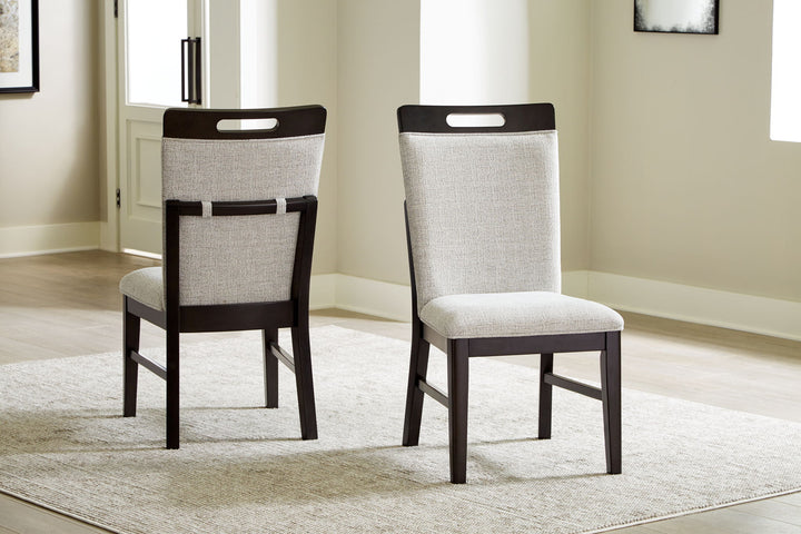 Neymorton - Dining Upholstered Side Chair (Set of 2) - Light Gray / Brown