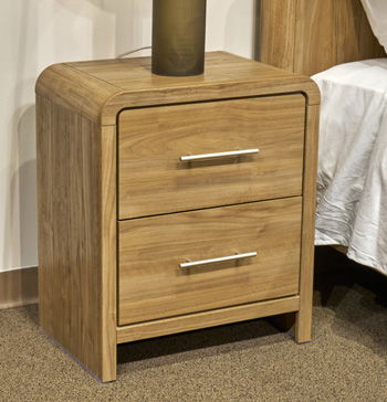 Gramburg - Two Drawer Night Stand - Warm Natural Brown - Roberts Furniture & Mattress (Yorktown, VA)