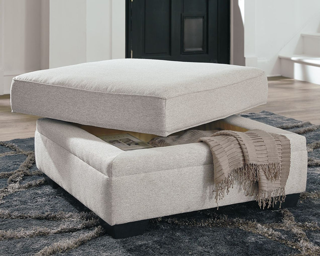 Dellara - Ottoman With Storage - Chalk