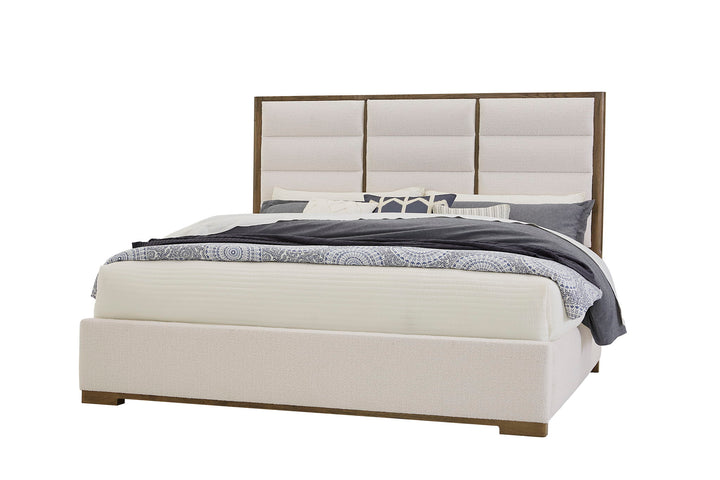 Crafted Oak - Upholstered Bed (Headboard, Footboard With Rails) - Roberts Furniture & Mattress (Yorktown, VA)