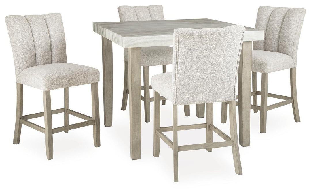 Larawyn - 5 Pc. - Counter Height Dining Table And 4 Barstools - Bisque
